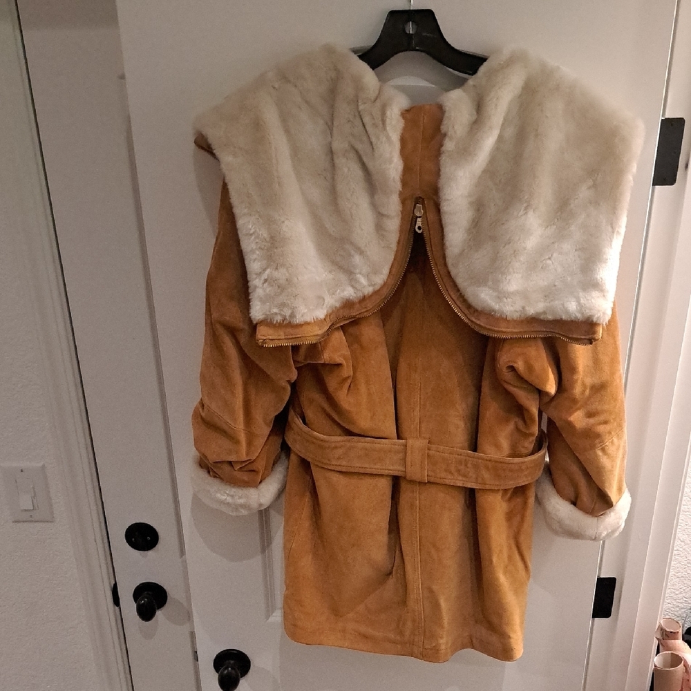Marc New York Women's Brown Teddy Jacket with Cream Details